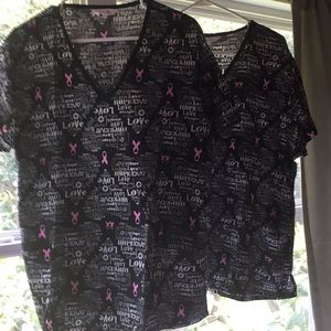 Breast cancer awareness scrub top